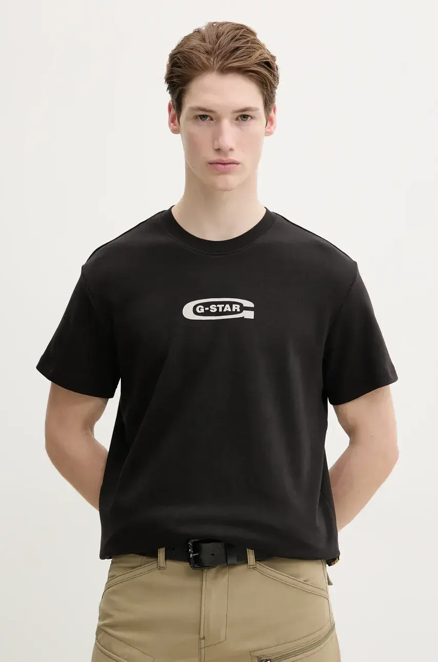 Bavlnené tričko G-Star Raw pánske, čierna farba, s potlačou, D25967-C812