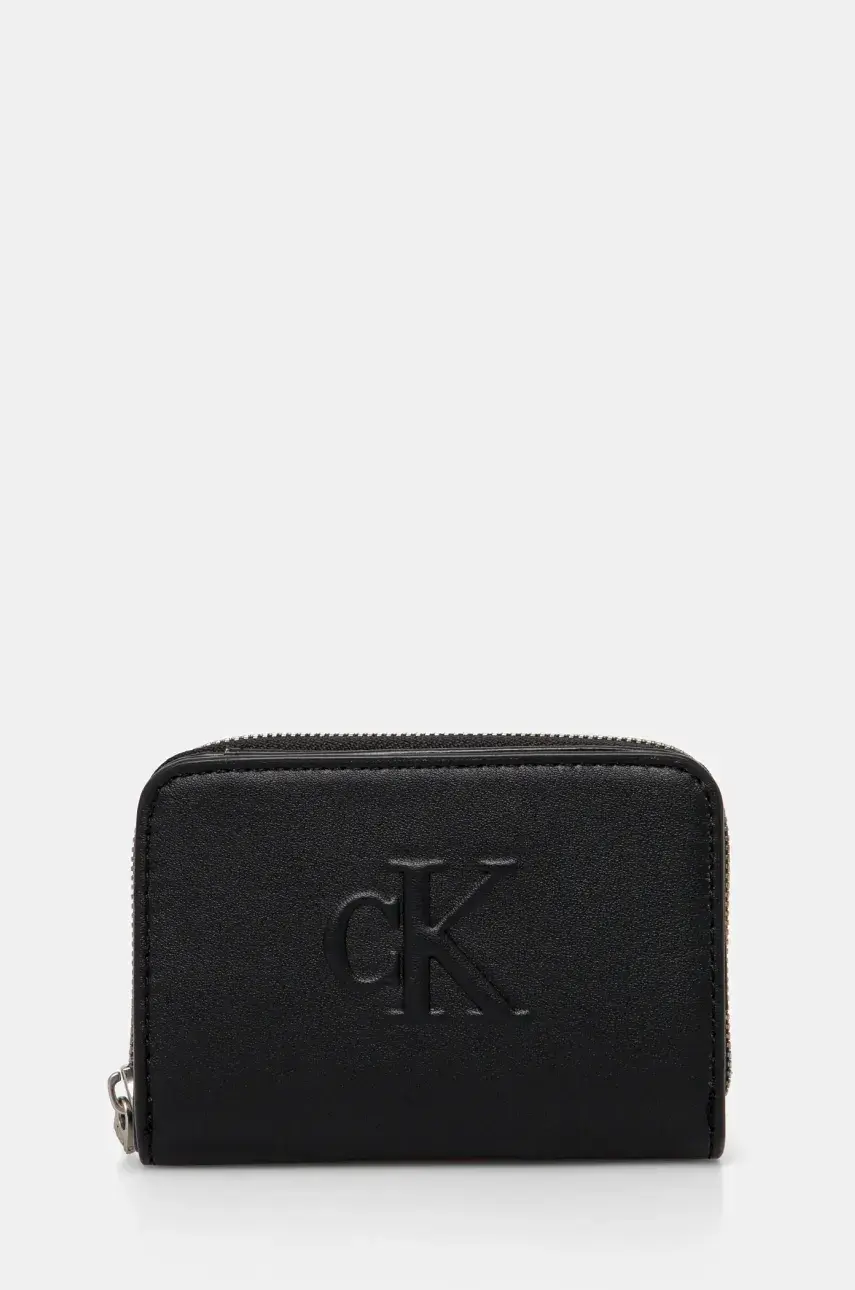 Peňaženka Calvin Klein Jeans dámska, čierna farba, LV04K1004G