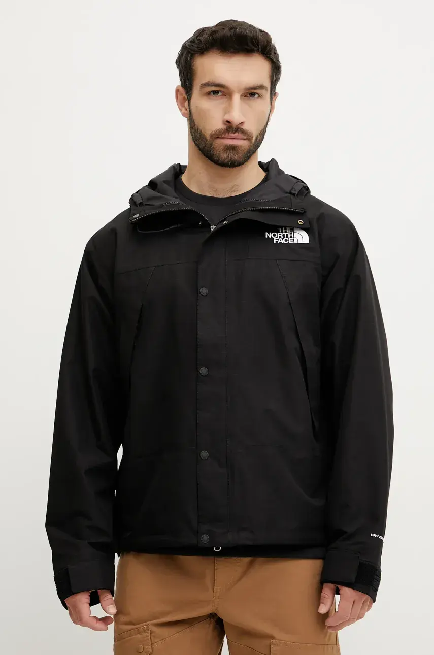 Bunda The North Face Dryvent Mono Mountain čierna farba, prechodná, oversize, NF0A88XFJK31