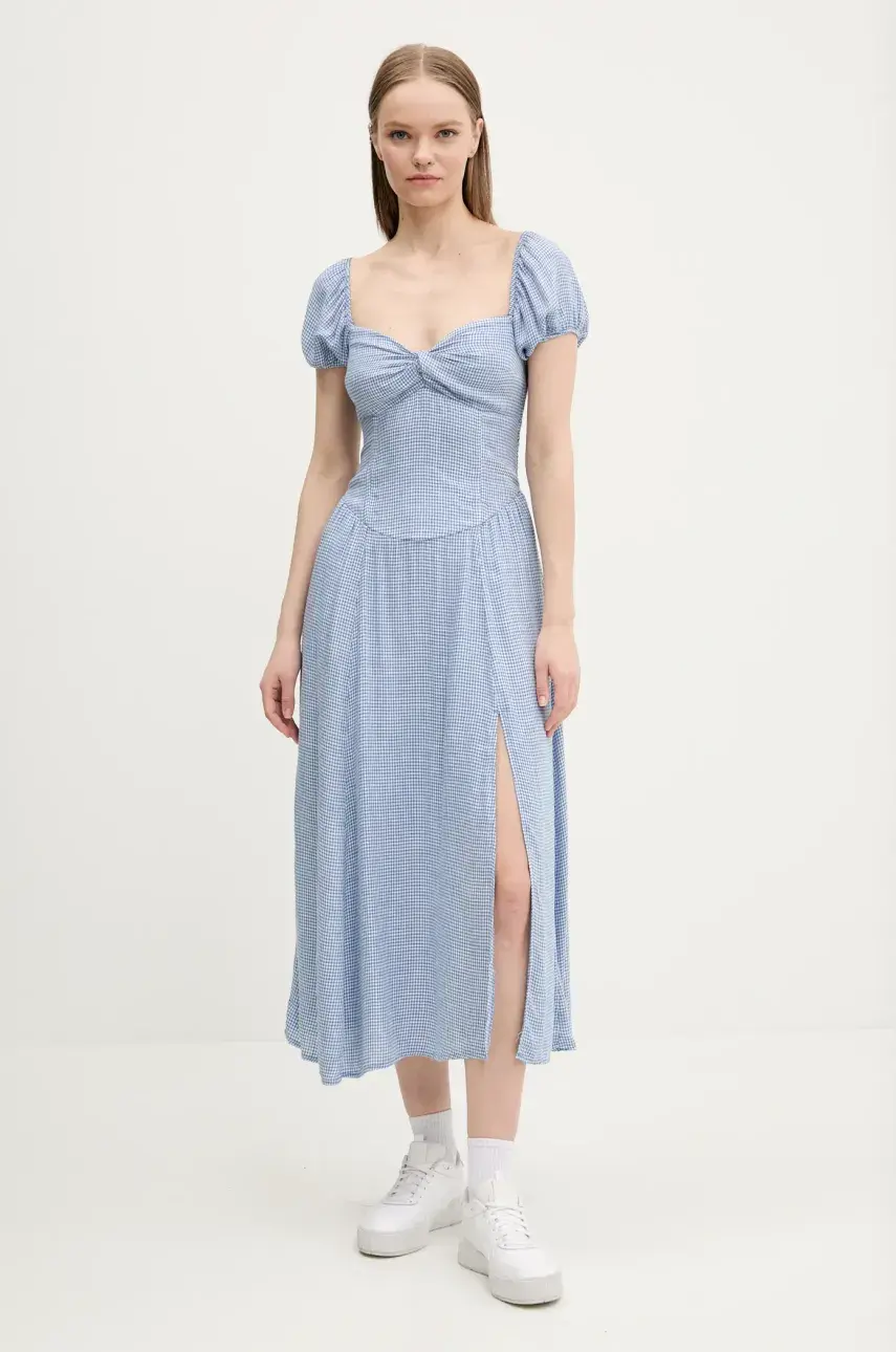 Šaty Hollister Co. midi, áčkový strih, KI359-5025