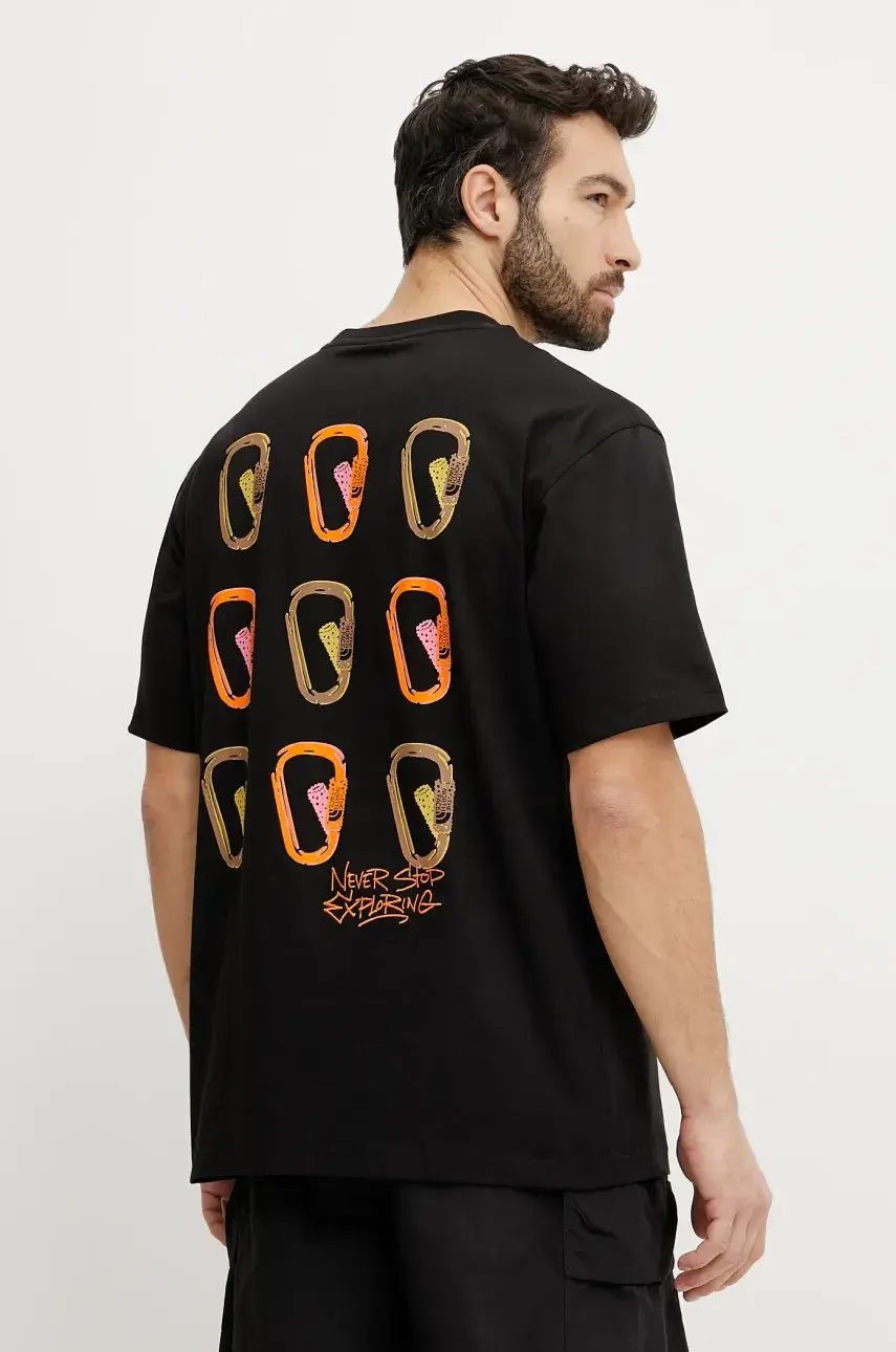 Bavlnené tričko The North Face Nuptse Oversized pánske, čierna farba, s potlačou, NF0A8C3TJK31