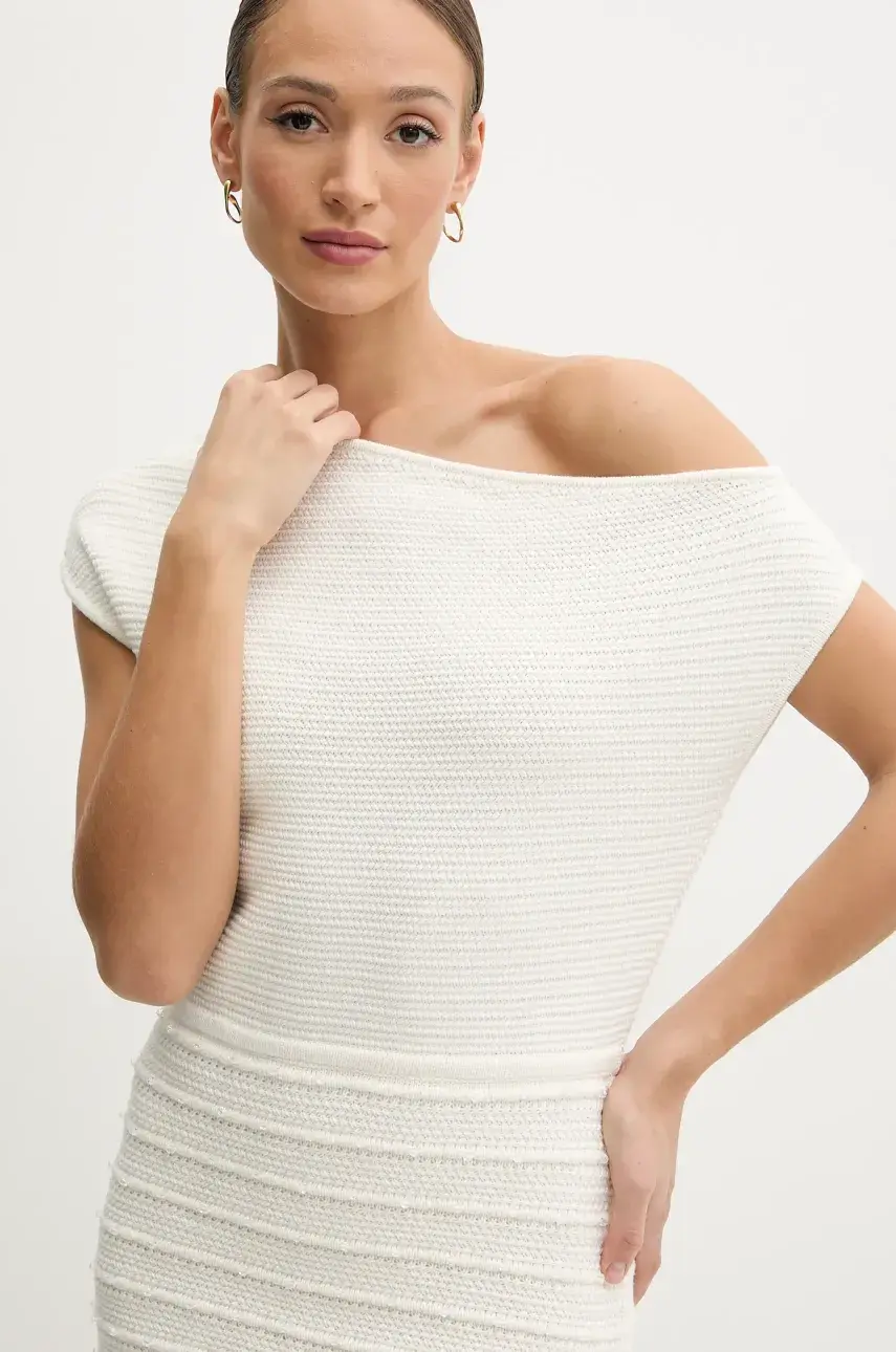 Bavlnené šaty Guess NATALIA béžová farba, mini, priliehavá, W5GK68 Z2YL1