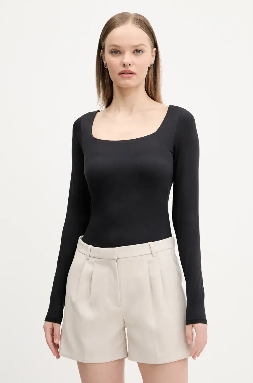 Tričko s dlhým rukávom Hollister Co. čierna farba, KI339-5077
