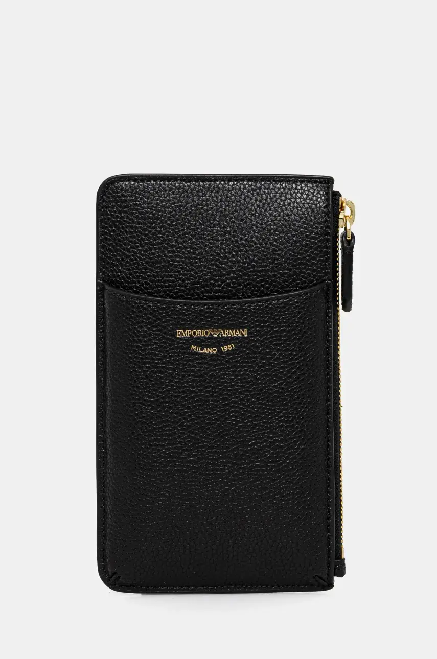 Peňaženka Emporio Armani dámska, čierna farba, EW000543 AF11953