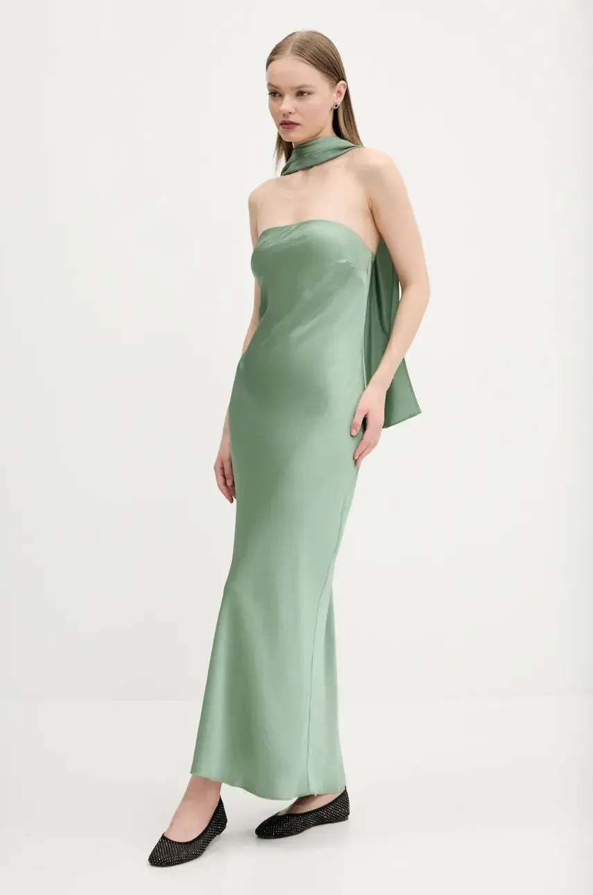 Šaty Abercrombie & Fitch zelená farba, maxi, priliehavé, KI159-5446