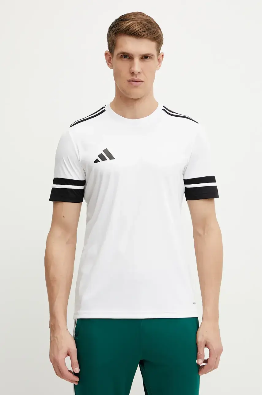 Tréningové tričko adidas Performance Squad 25 biela farba, s nášivkou, JG5835