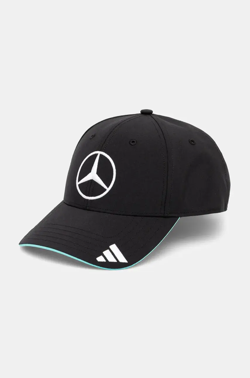 Šiltovka adidas x Mercedes čierna farba, s nášivkou, JW6267