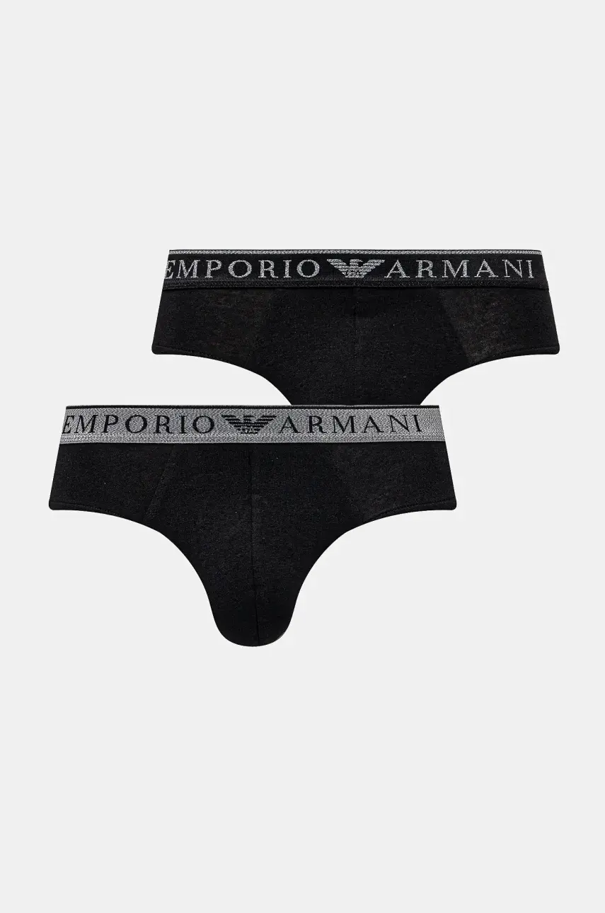 Slipy Emporio Armani Underwear 2-pak čierna farba, EM000251 AF10776
