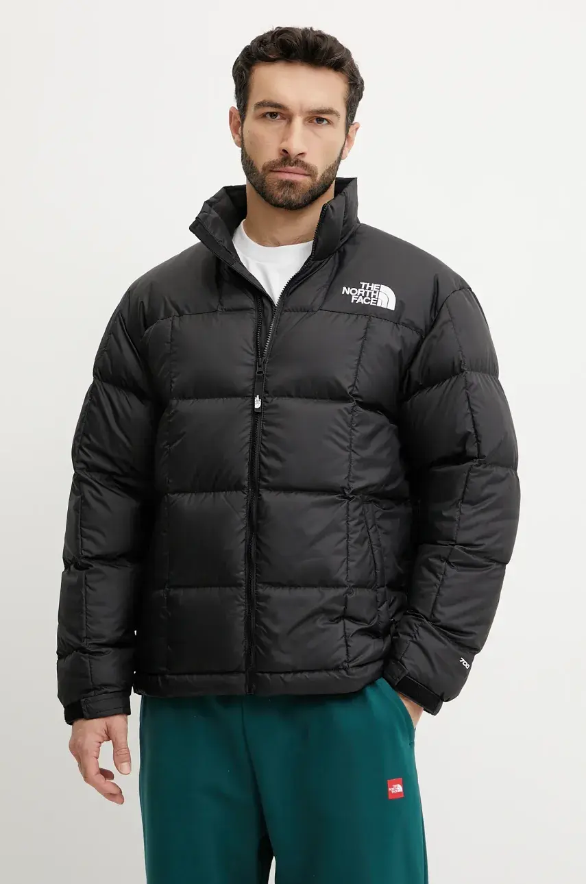 Páperová bunda The North Face Lhotse čierna farba, zimná, NF0A3Y234H01