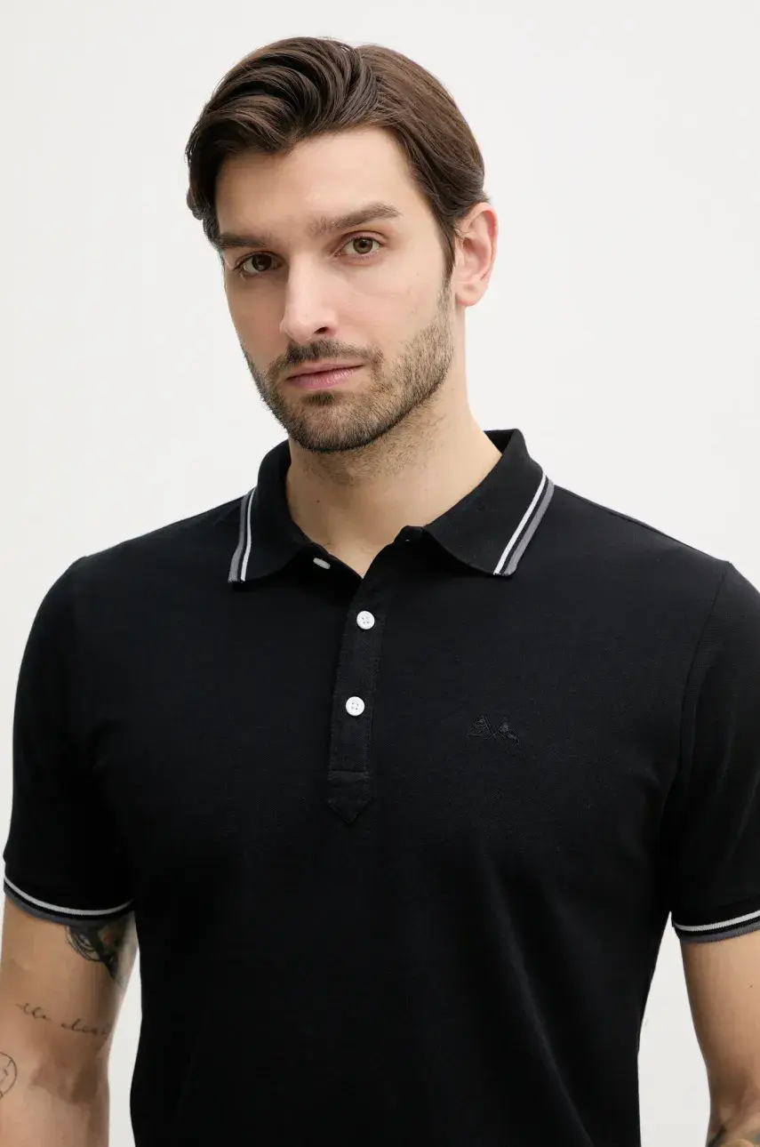 Bavlnené polo tričko Lindbergh pánske, čierna farba, jednofarebné, 30-404010