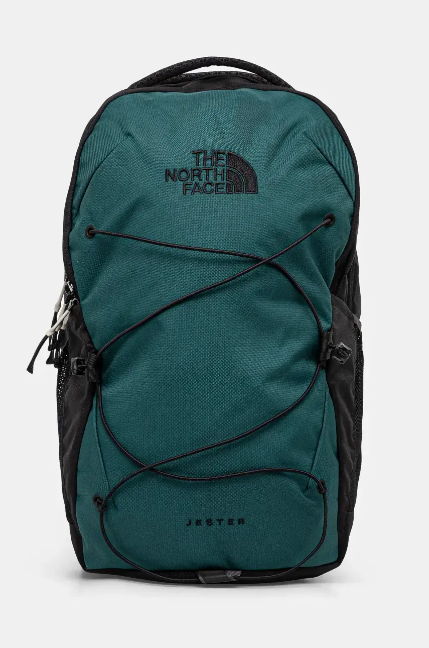 Ruksak The North Face Jester zelená farba, malý, s nášivkou, NF0A3VXF5861