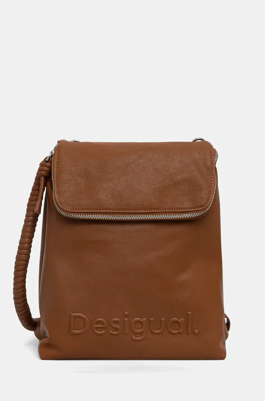 Ruksak Desigual HALF HAMPTON CAMEL dámsky, hnedá farba, veľký, jednofarebný, 25SAKP33