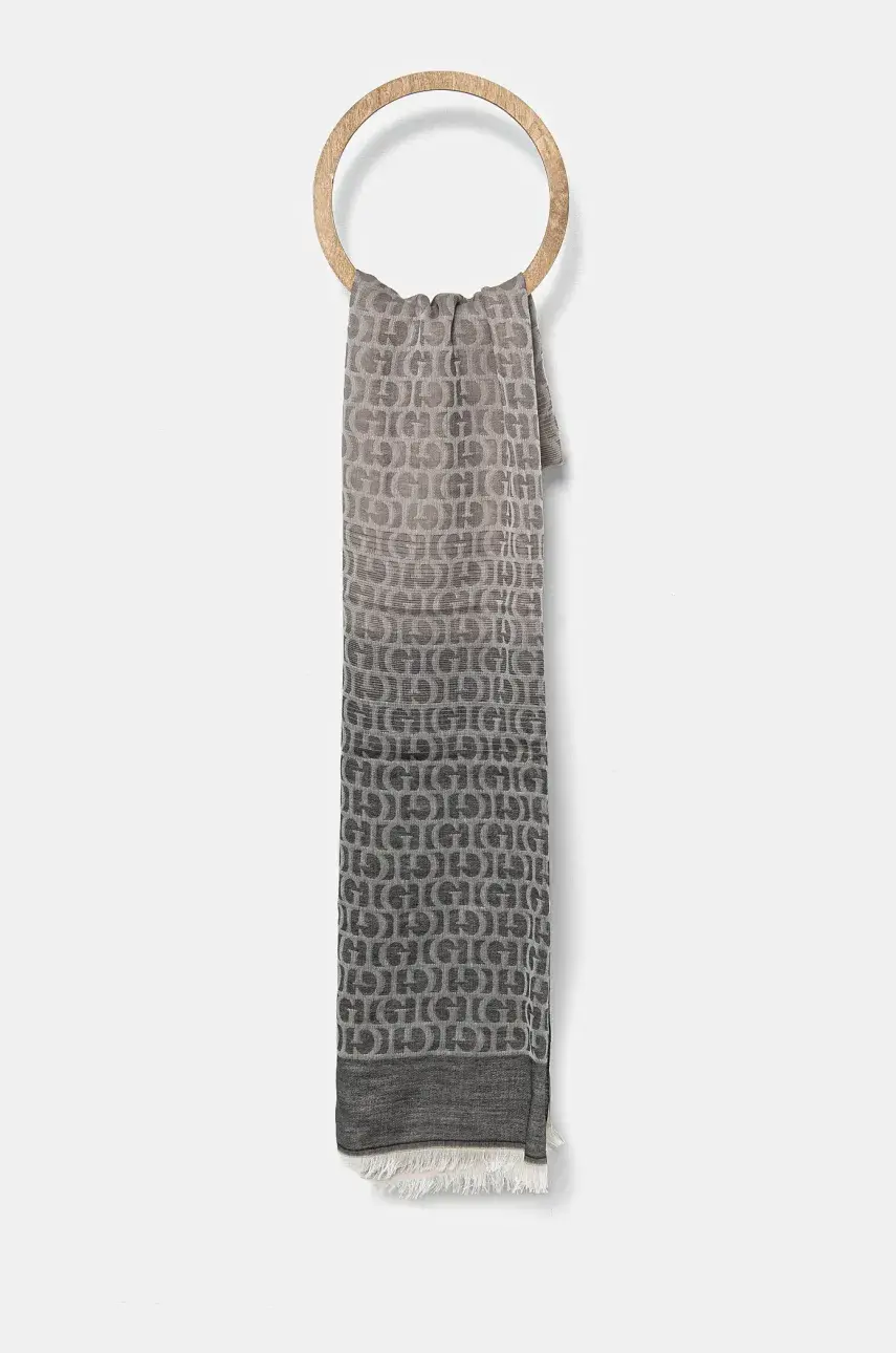 Šál Guess dámsky, čierna farba, vzorovaný, AW5279 COT03