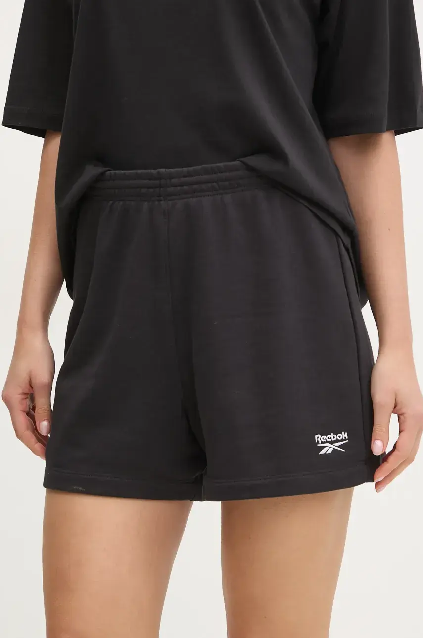 Šortky Reebok Classic dámske, čierna farba, jednofarebné, vysoký pás, 100221535