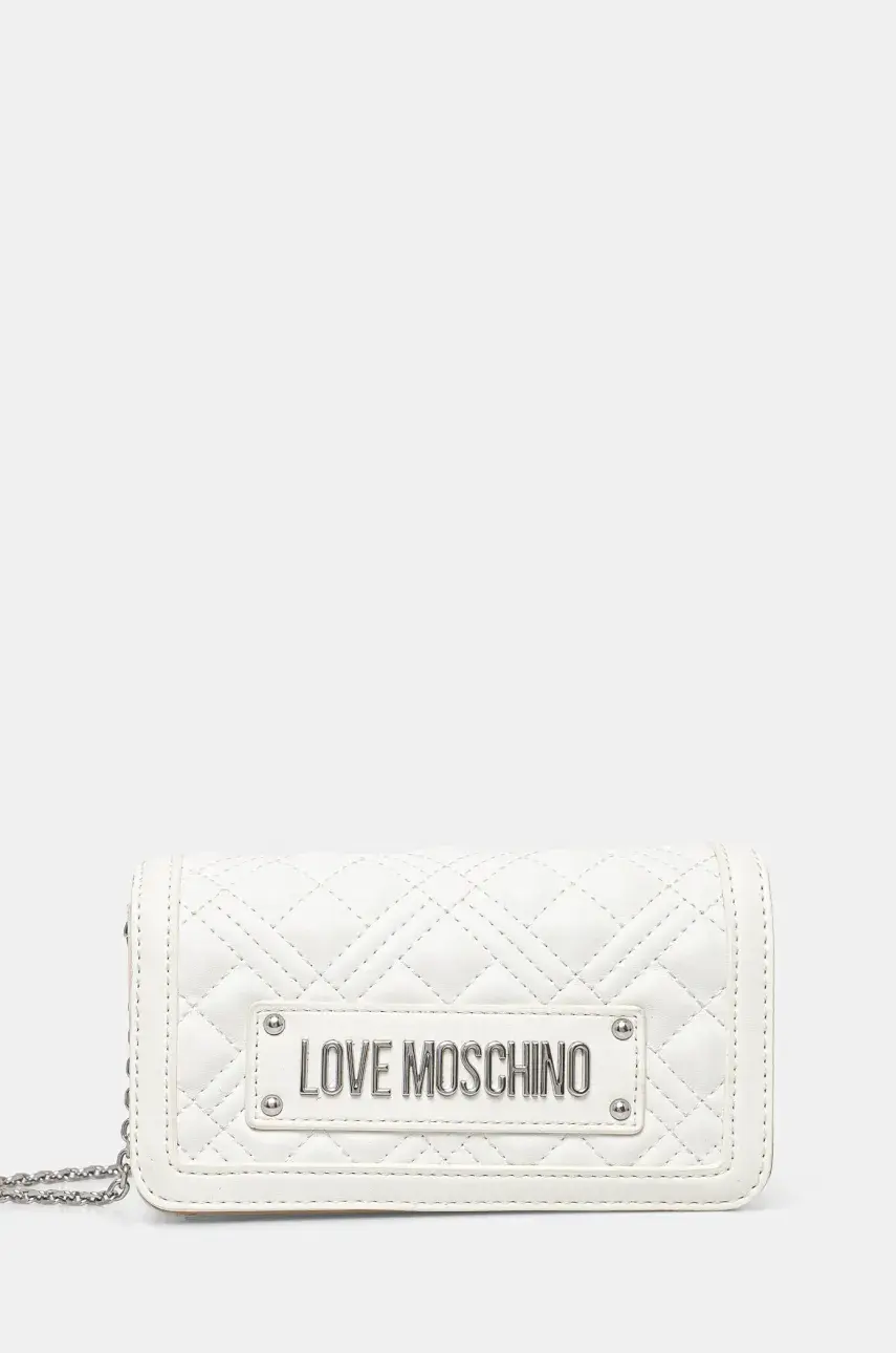 Listová kabelka Love Moschino biela farba, JC5681PP0MLA0100