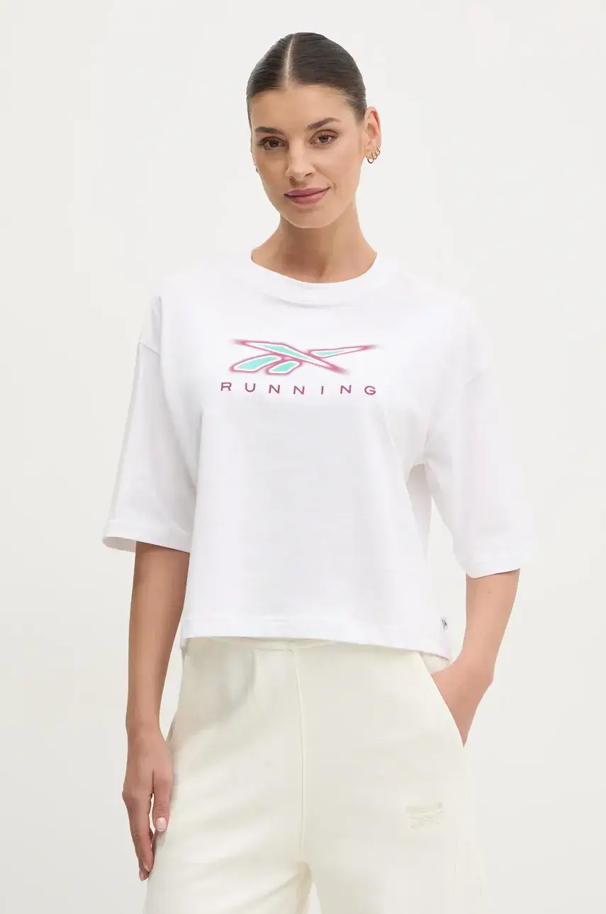 Bavlnené tričko Reebok Classic dámske, biela farba, 100218833