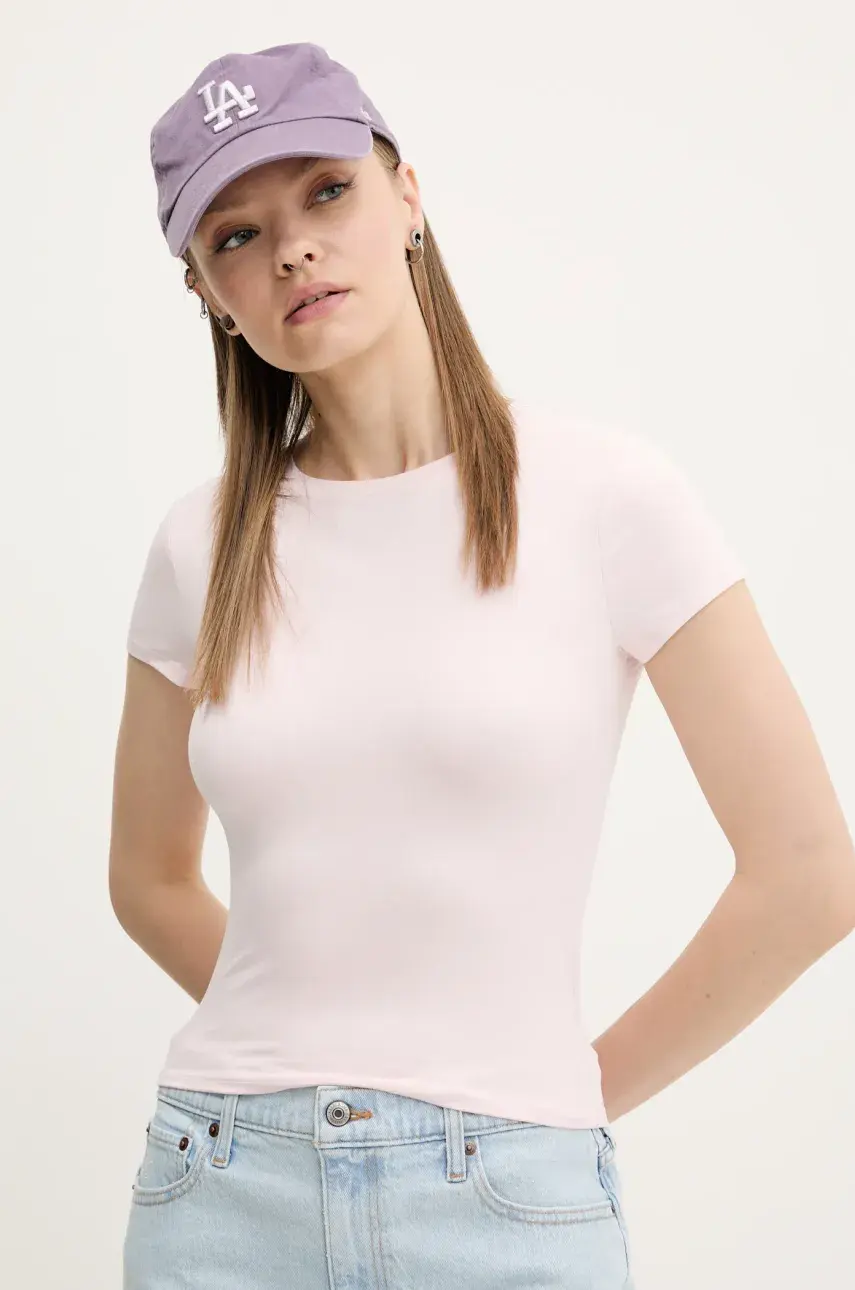Tričko Hollister Co. dámske, ružová farba, KI339-5044