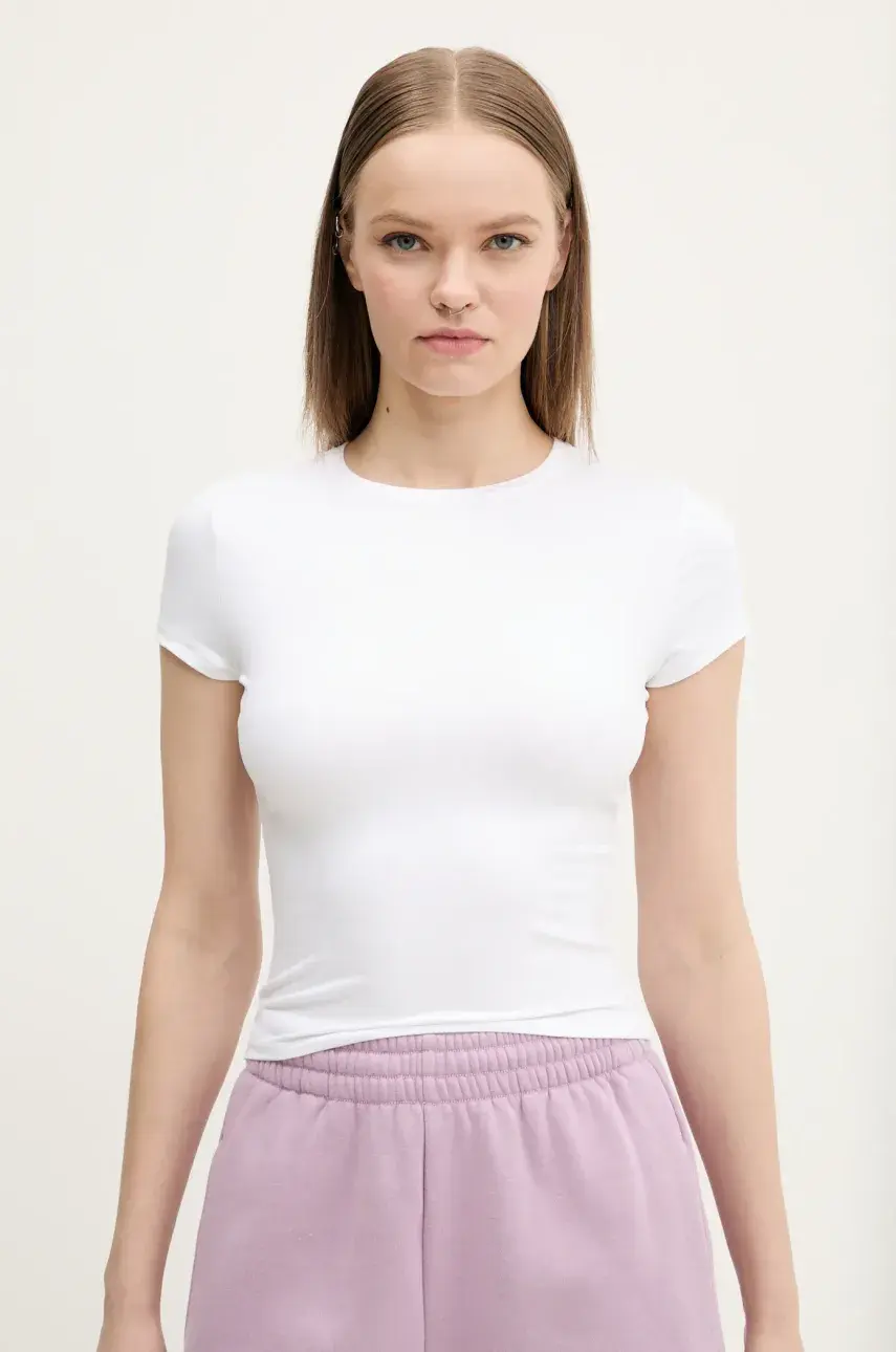Tričko Hollister Co. dámske, biela farba, KI339-5043