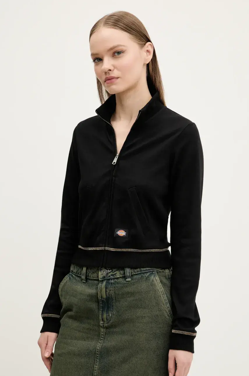 Mikina Dickies dámska, čierna farba, jednofarebná, DK0A4Z71BLK1