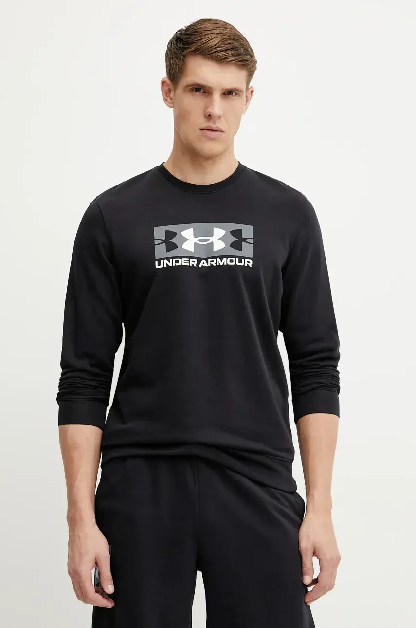 Mikina Under Armour Rival Terry pánska, čierna farba, s potlačou, 1390140