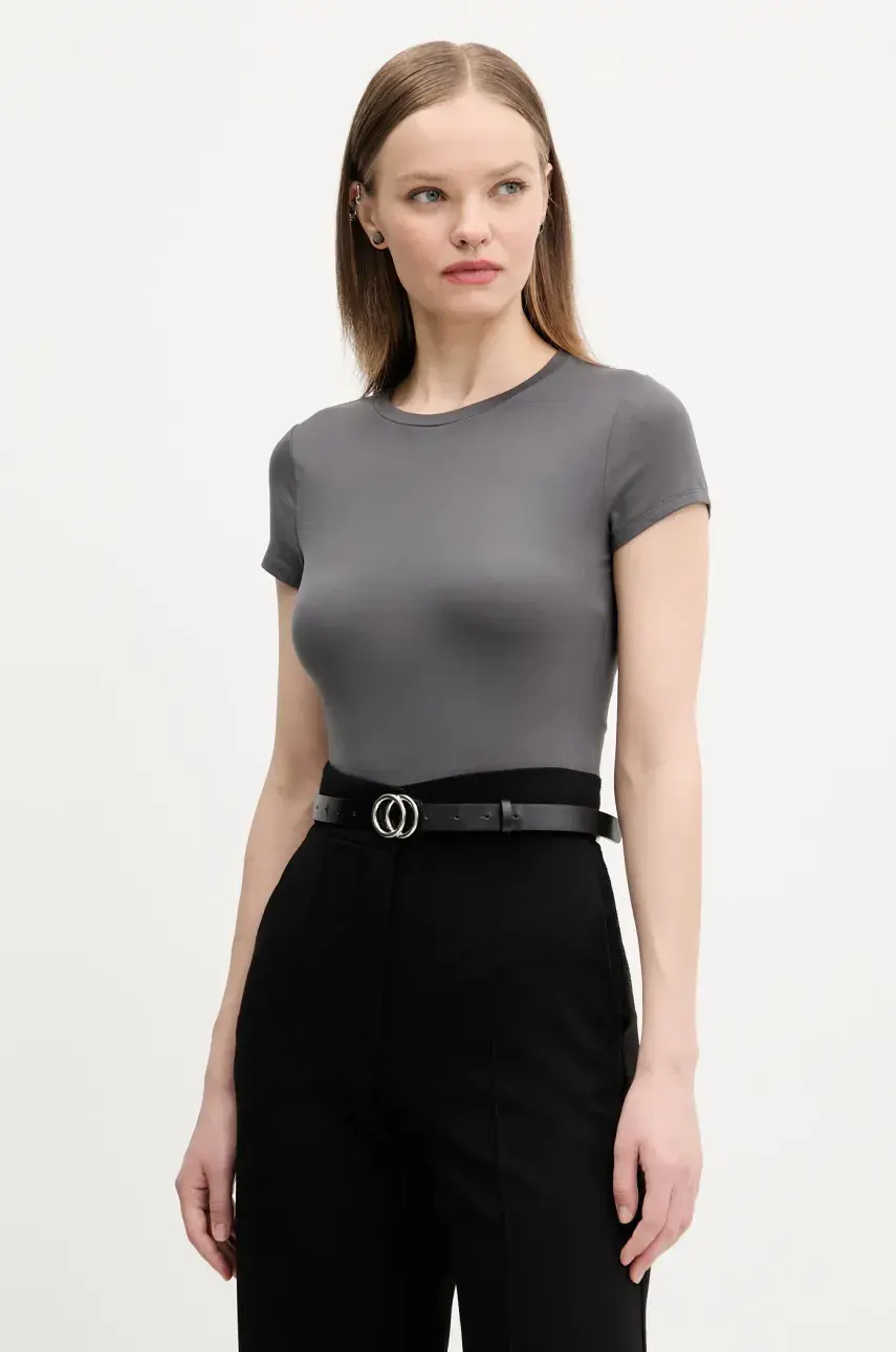 Tričko Hollister Co. dámske, šedá farba, KI339-5043