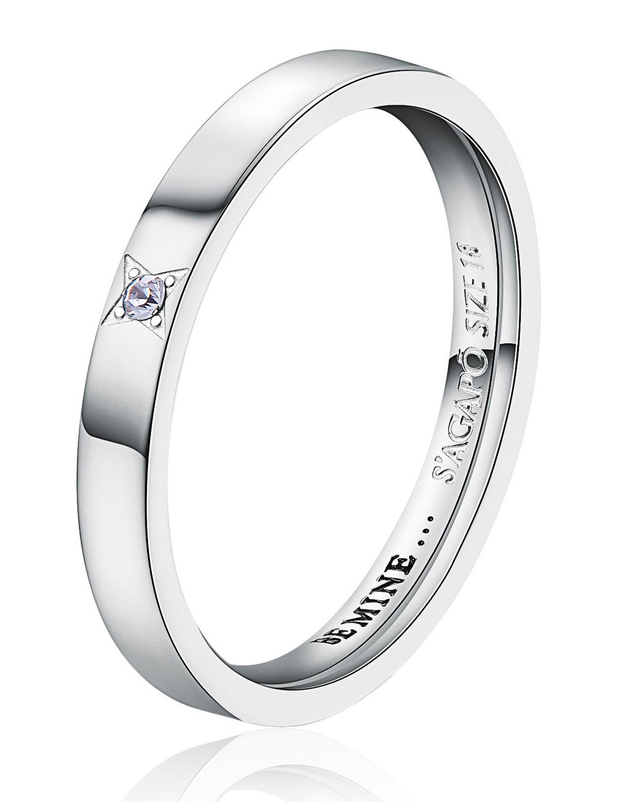 S'Agapõ Dámsky snubný prsteň so Swarovski kryštálom For Love SFV31 50 mm