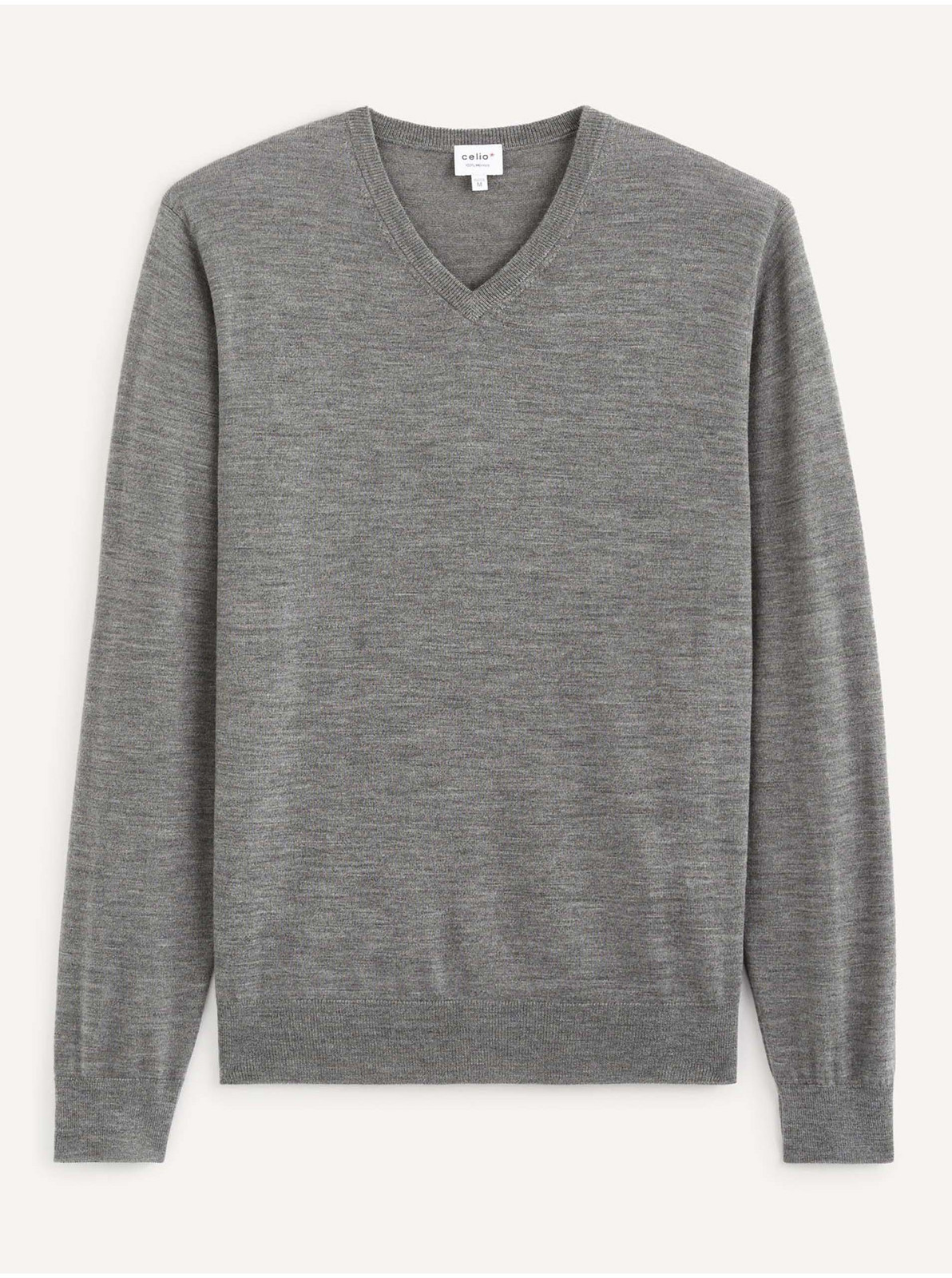 Šedý vlnený sveter Celio Semeriv