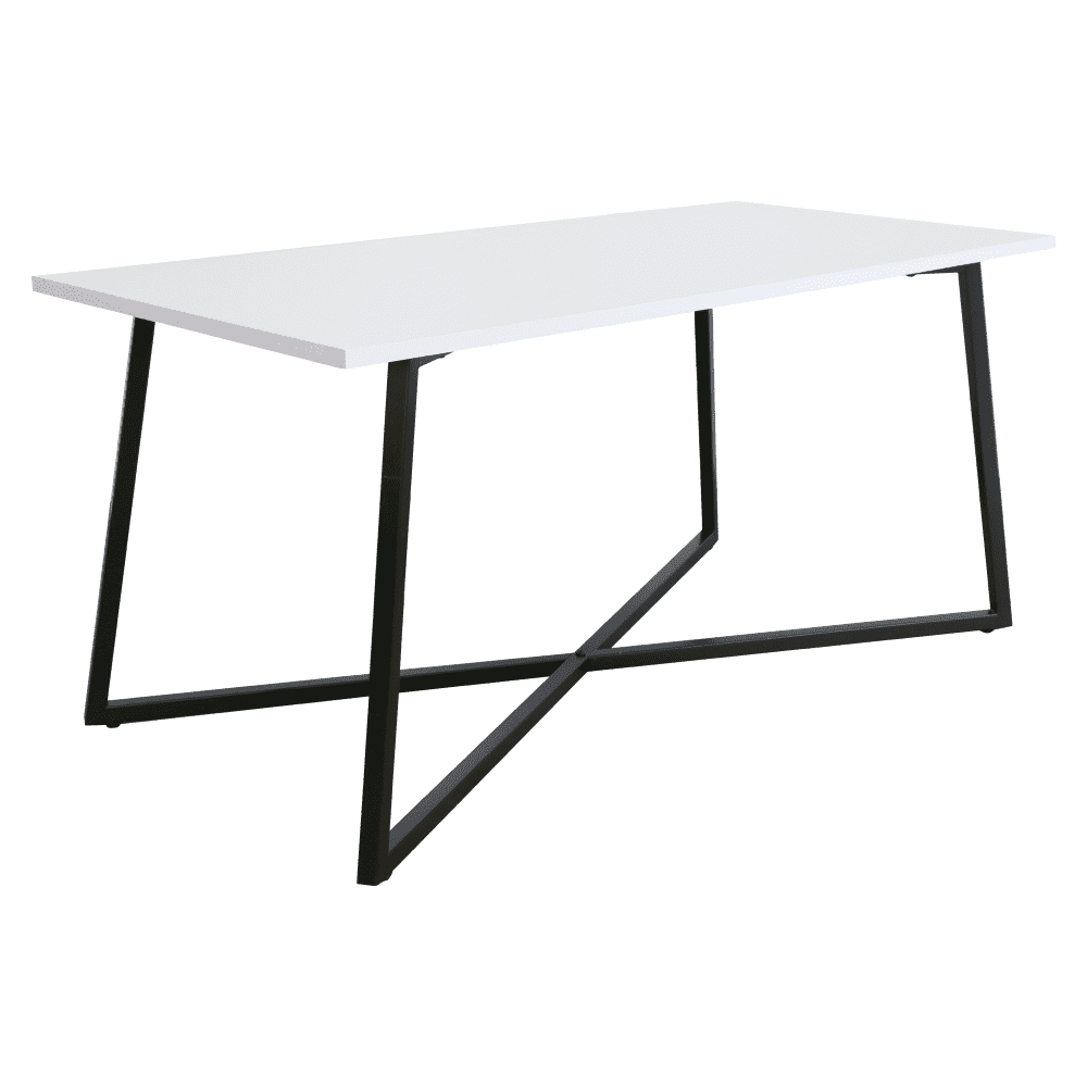 Konferenčný stolík, biela/čierna, BERTEL