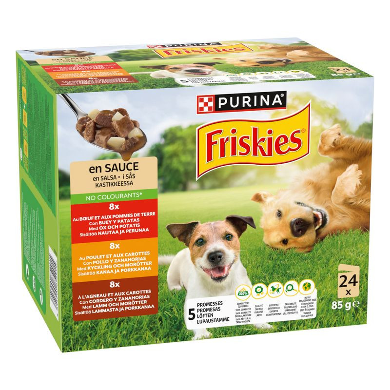 Friskies dog Adult Multipack hovädzie&kura&jahňa v šťave kapsička pre psy 24x85g
