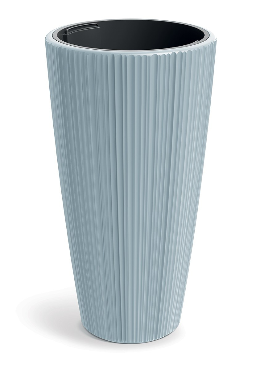 Plastový květináč OROS 39 cm světle šedý matný