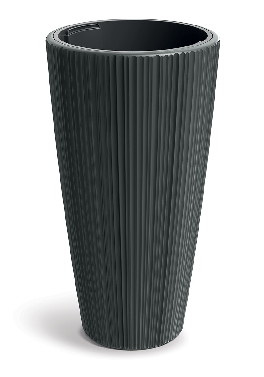 Plastový květináč OROS 39 cm tmavě šedý matný