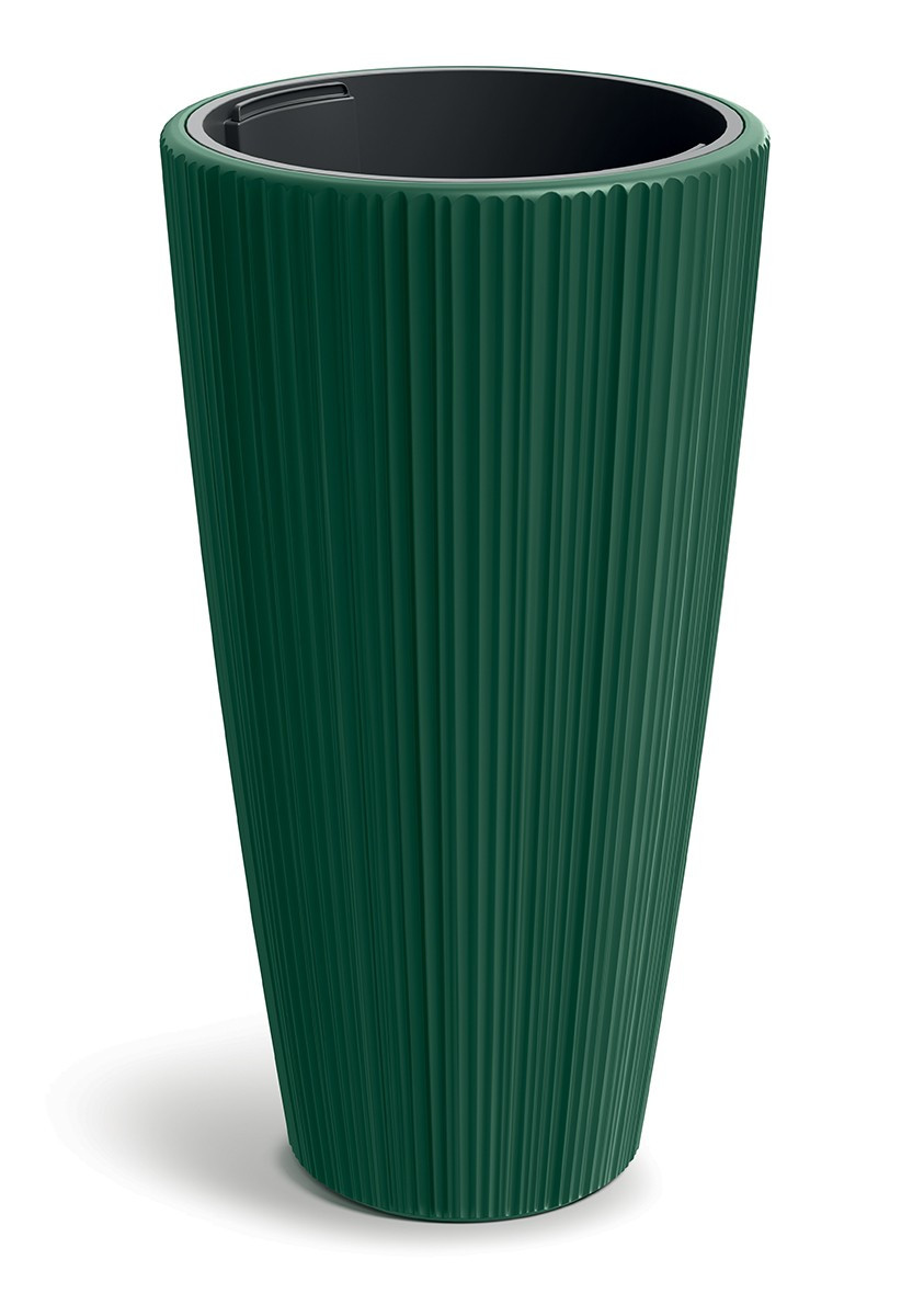Plastový květináč OROS 39 cm tmavě zelený matný