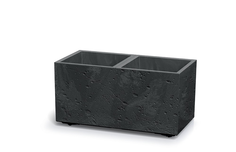 Plastový květináč SIERRAS CASE BETON EFFECT černý