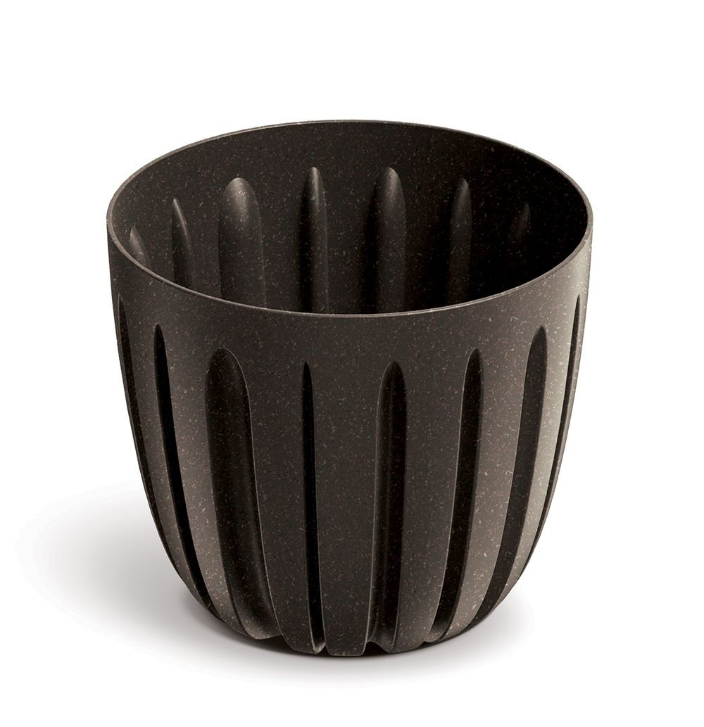 Plastový květináč WARIOS ECO WOOD kávový matný
