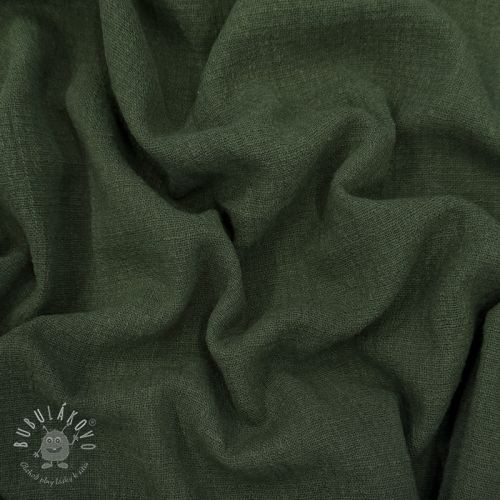 Bavlnená látka SLUB WASHED army green