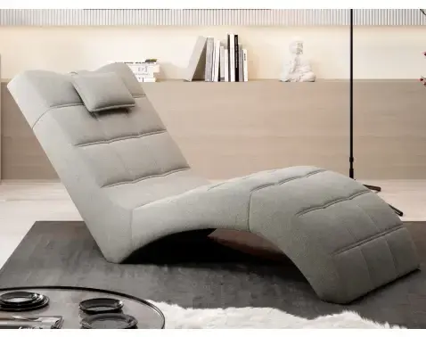 Relaxačné lehátko London, šedo-béžová látka%