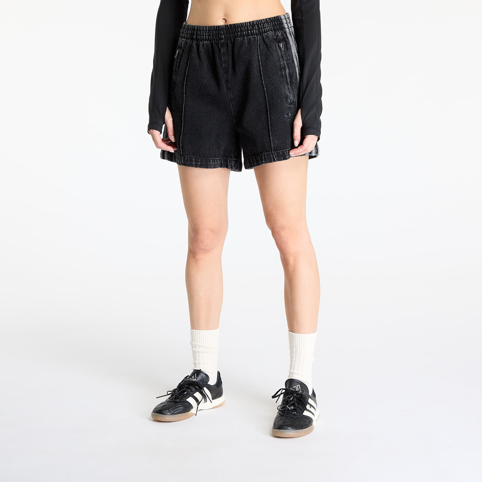 adidas Firebird Adicolor Denim Short Black/ True Black Denim XS