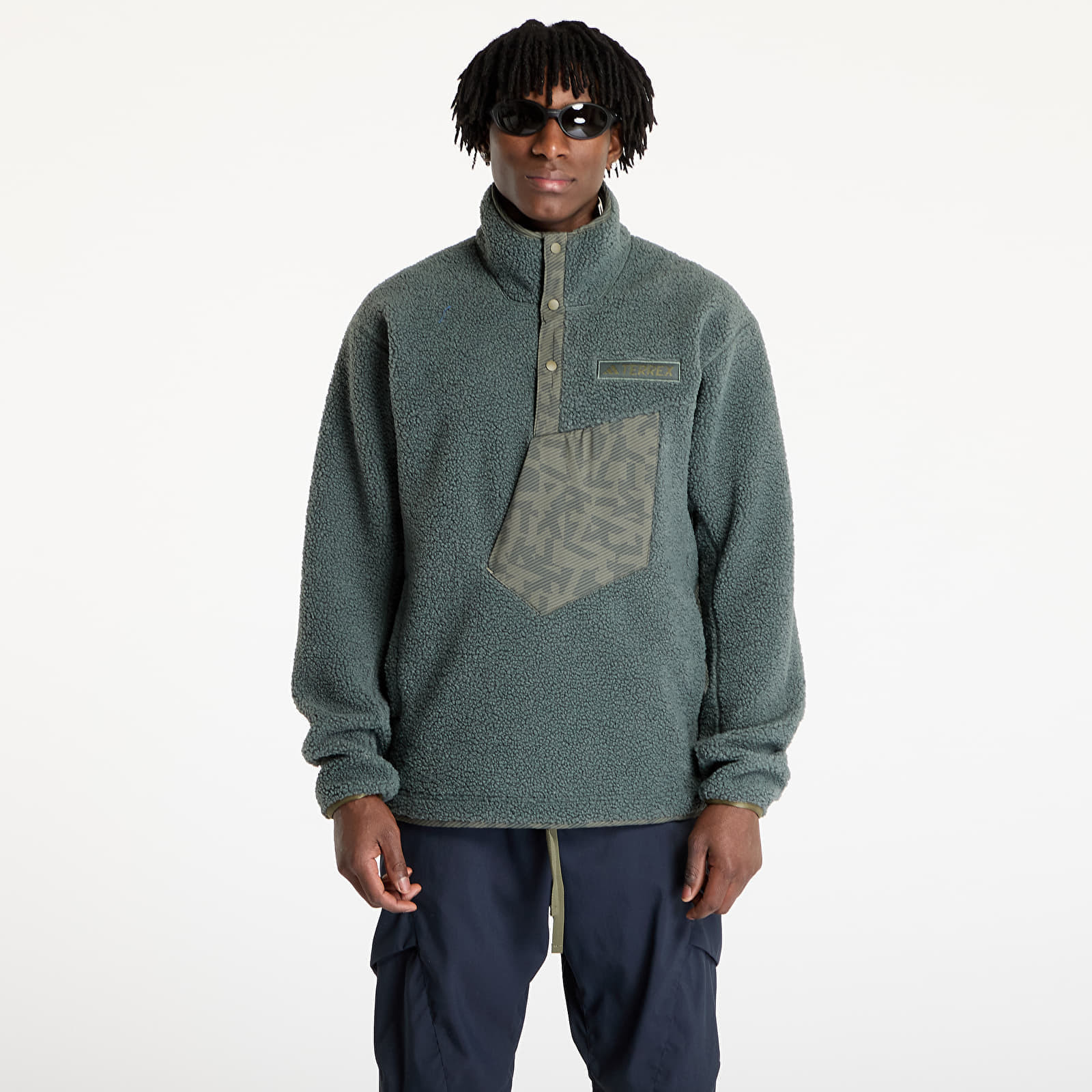 Mikina adidas Terrex Xploric High Pile Fleece Pullover Legend Ivy S