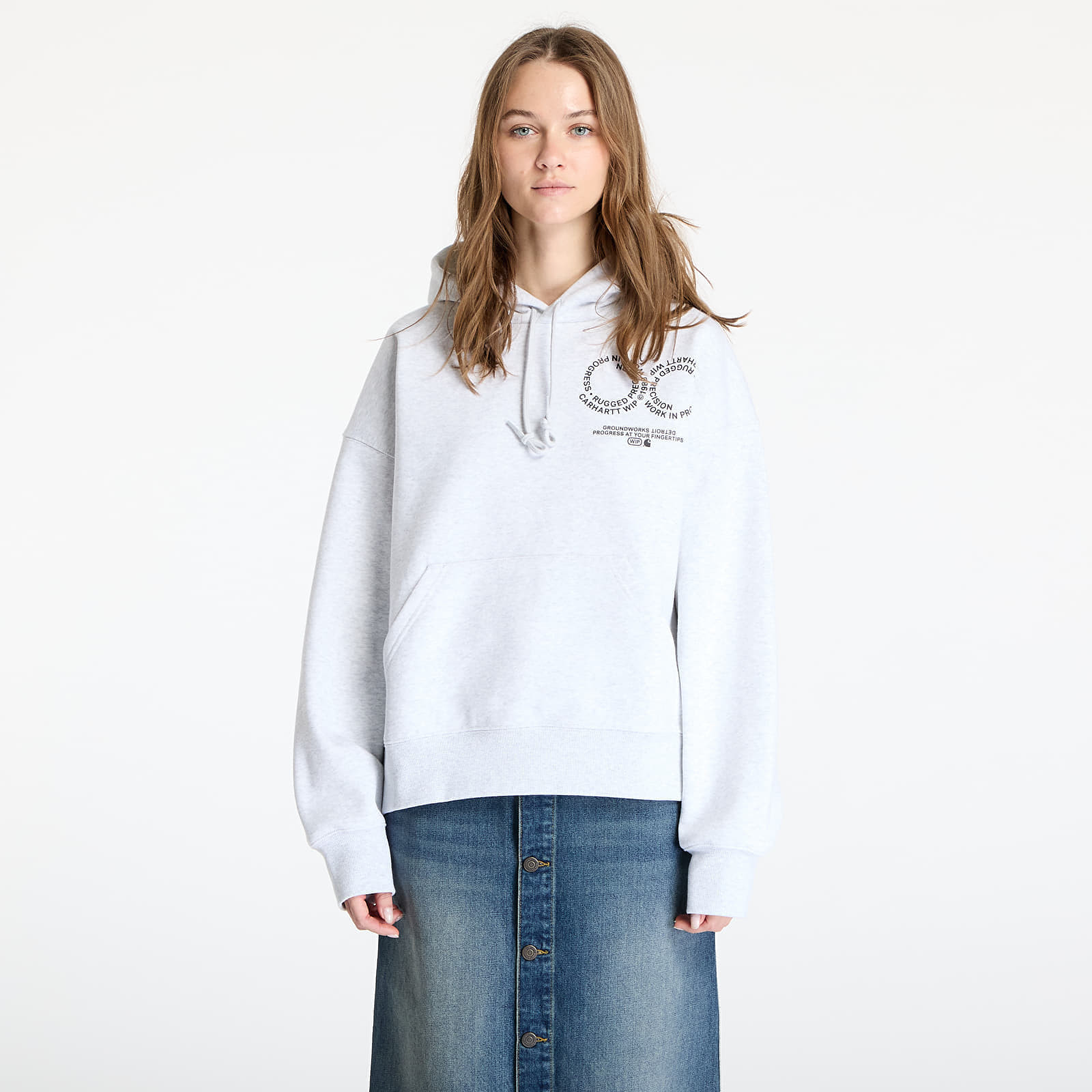 Mikina Carhartt WIP Hooded Rotation Sweat UNISEX Ash Heather/ Black S
