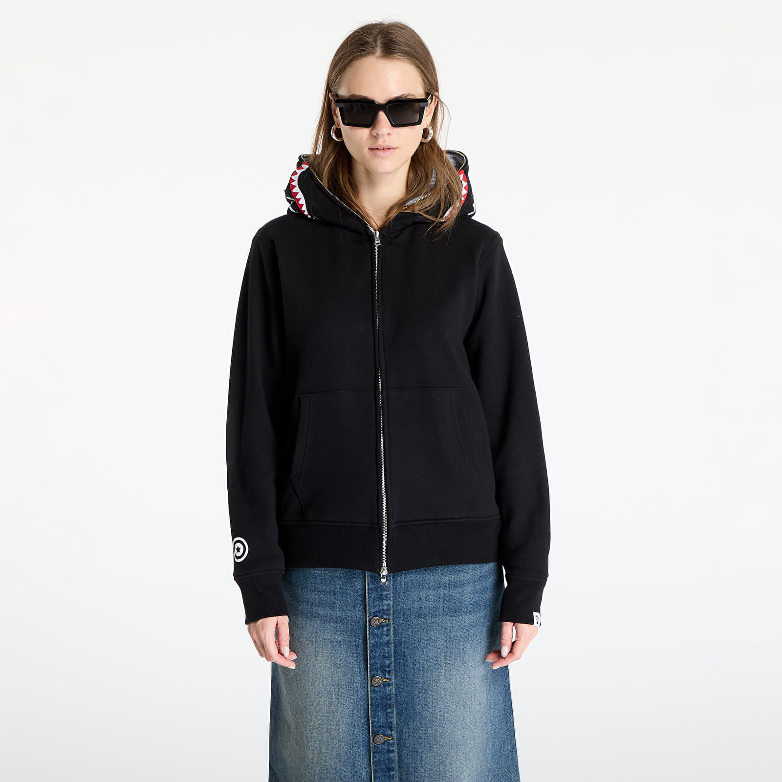 Mikina A BATHING APE 2nd Shark Full Zip UNISEX Hoodie Black XXL