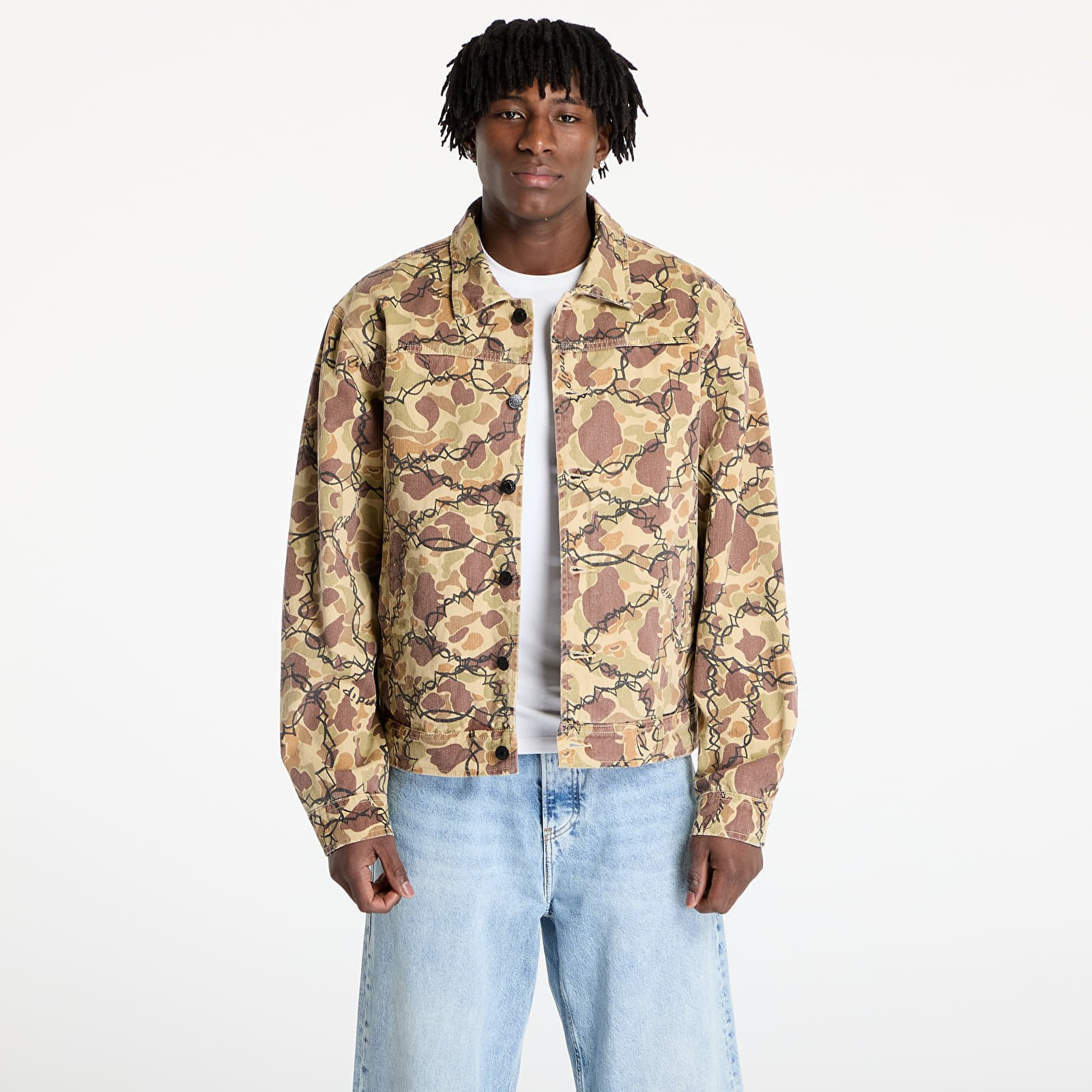 Bunda RIPNDIP Wired Button Up Jacket Tan Camo M