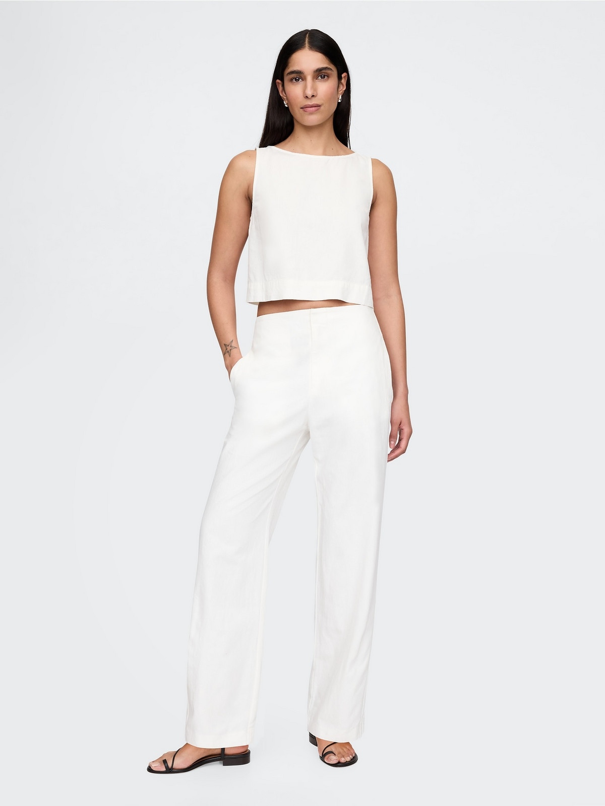 GAP Linen Straight Trousers - Women's