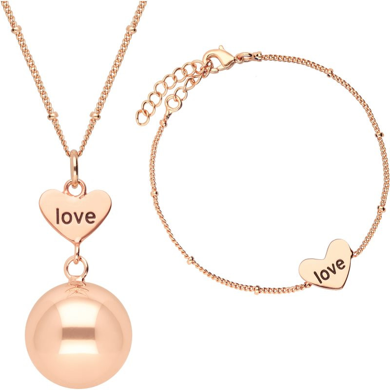 Bola Heart and Love tehotenská rolnička Rose Gold 1 ks