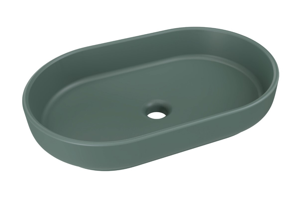 ArtCom Keramické umývadlo RIVER 2 E-6594 | zelený mat 55 x 35 cm