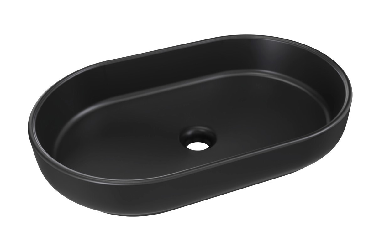 ArtCom Keramické umývadlo RIVER 2 E-6594 | čierny mat 55 x 35 cm