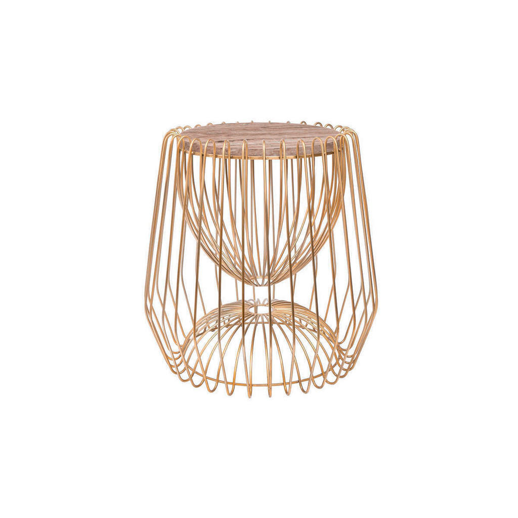 XXXL PRÍRUČNÝ STOLÍK, hnedá, mosadzná