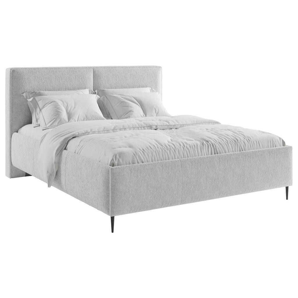 MID.YOU ČALÚNENÁ POSTEĽ, 180/200 cm, drevo, textil, kompozitné drevo, sivá