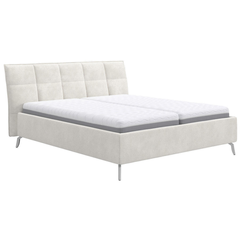 Welnova ČALÚNENÁ POSTEĽ, 180/200 cm, textil, kompozitné drevo, krémová