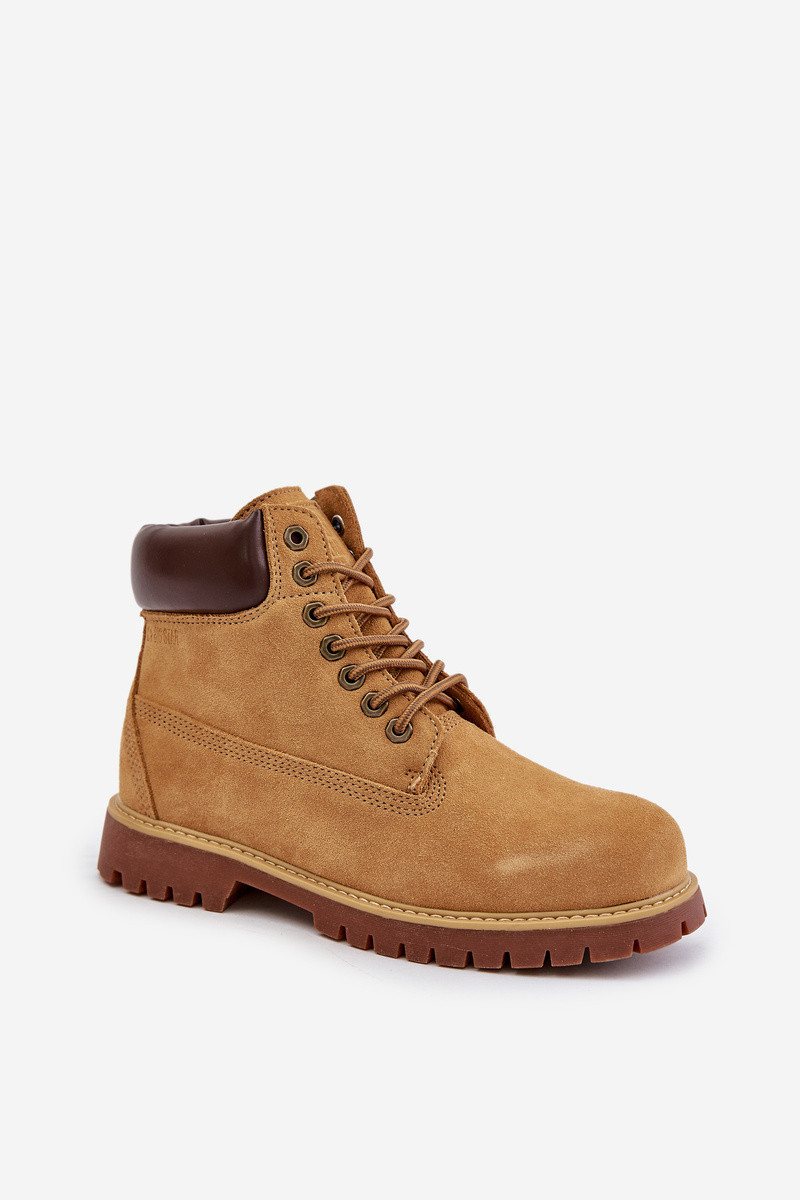 Semišové zateplené pánske trapper Big Star HI-POLY SYSTEM Camel 43