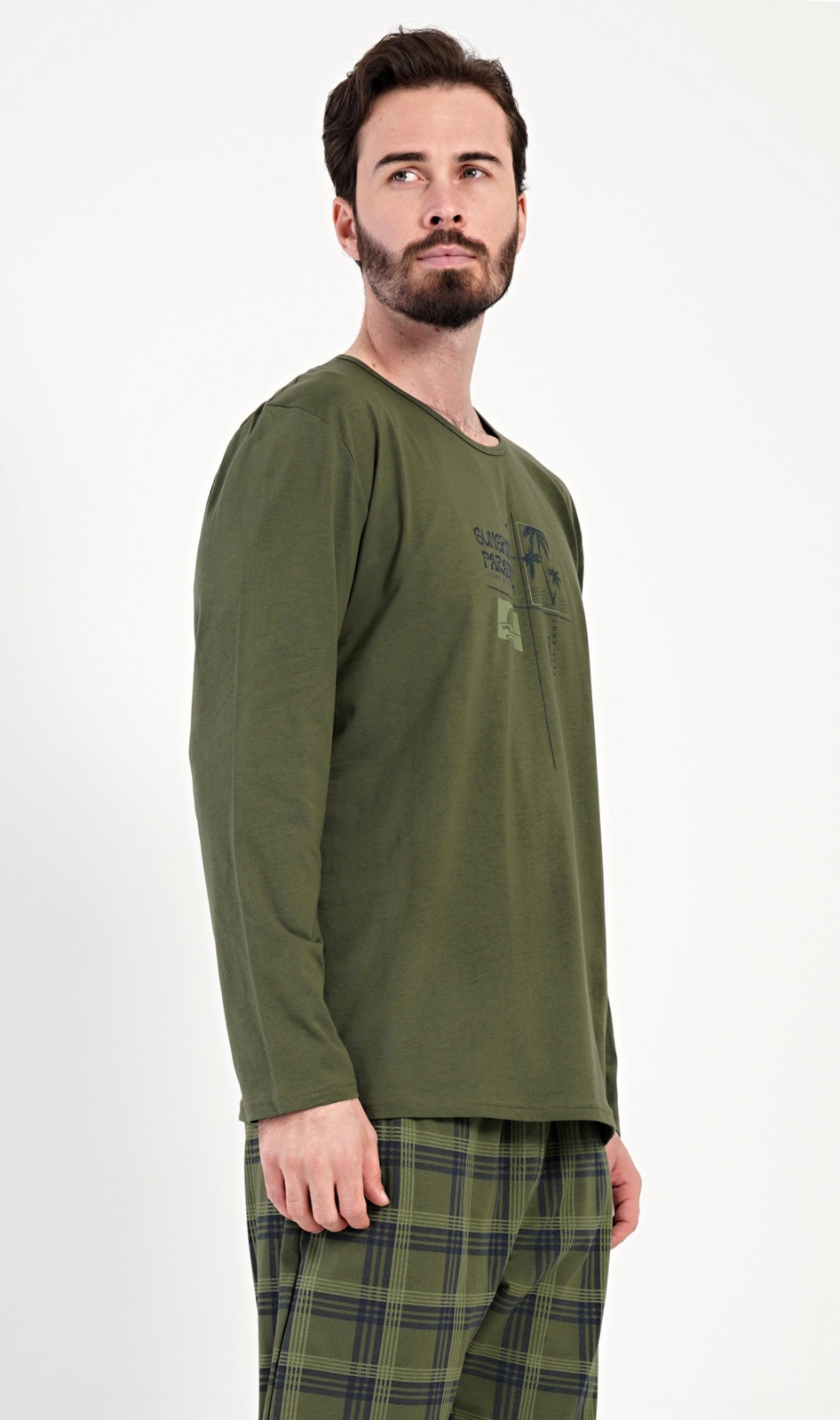 Pánske dlhé pyžamo Sunshine paradise khaki M